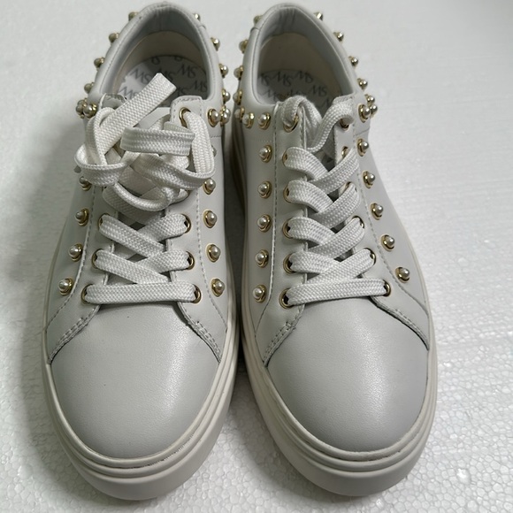Stuart wisemen preals laced up sneakers white gold size 6.5 - Picture 12 of 12